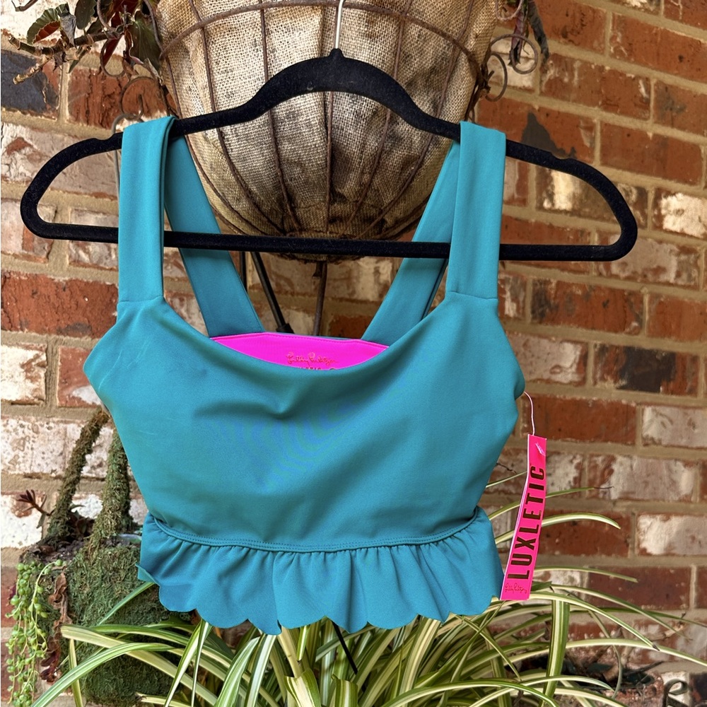Lilly Pulitzer NWT Hosta Green Luisa Scallop sports bra size XS